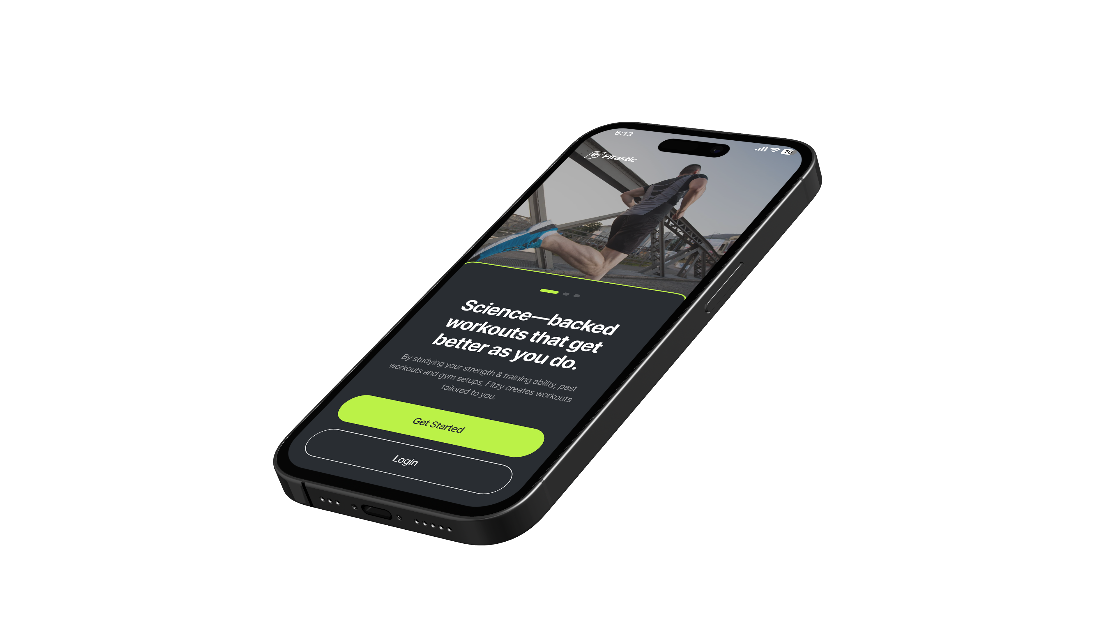 Fitastic app preview on a phone